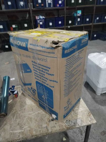 УЦЕНКА-Стиральная машина Renova WS-40PET, белый/голубой, 4кг, 1350об/мин-(не работает, плохая упаковка)