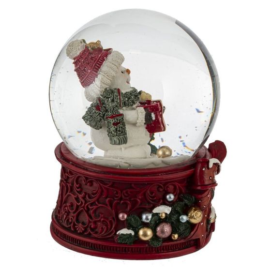 Фигурка декоративная &quot;Снеговик&quot; в стекл шаре (ключ, муз), L9,5 W9 H13,5 см