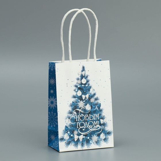 Пакет крафтовый «Снежная нежность», 15 × 10 × 6 см