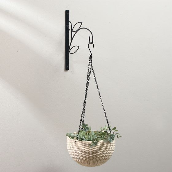 !09 Кронштейн для кашпо, кованый, 25 см, металл, чёрный, «Зацеп»