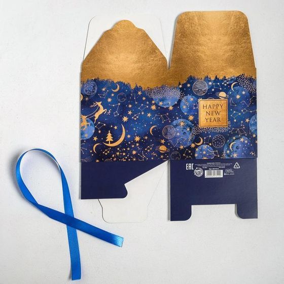 !09 Складная коробка (набор 4 штуки) «Новогоднее волшебство», 12 × 12 × 12 см.