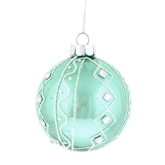 Украшение новогоднее Шар &quot;Веселые ребята в бирюзовом&quot;, D 8 см, L36 W28 H11 см, 6в.