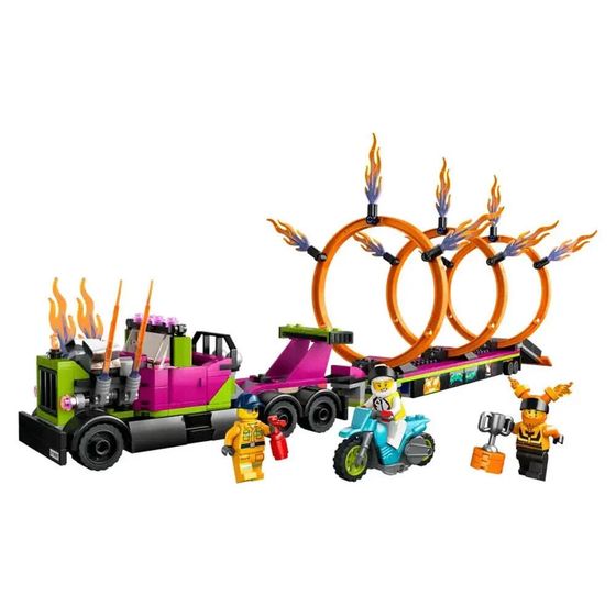 LEGO Acrobatic Challenge: Truck And Fire Rings Construction Game