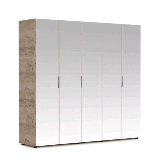 Шкаф «Джулия», 5-ти дверный с 5 зеркалами, 2232 × 560 × 2058 мм, цвет крафт серый