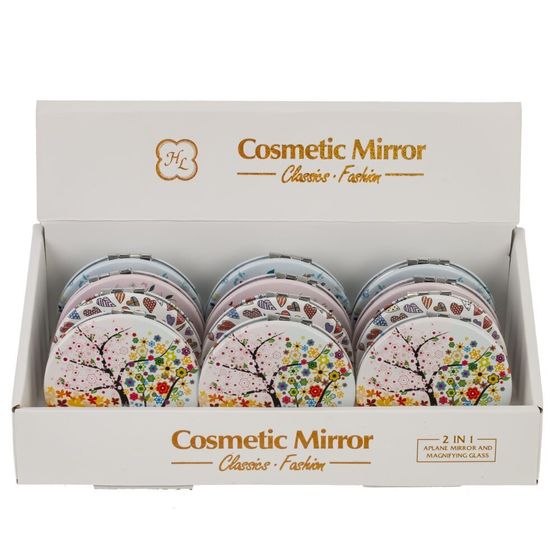 Зеркало карманное, Д7 Ш7 В1 см, 4в.