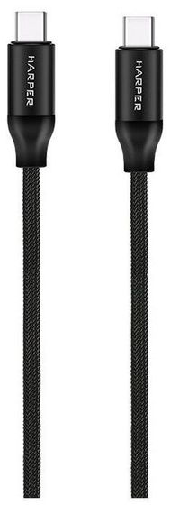 Кабель Harper USB 2.0 Type-C(m) - Type-C(m) 2м нейлон черный (BRCH-772)