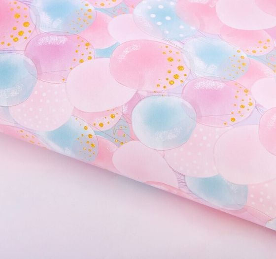 !09 Бумага упаковочная (набор 3 листа) глянцевая «Шарики», 70 × 100 см.