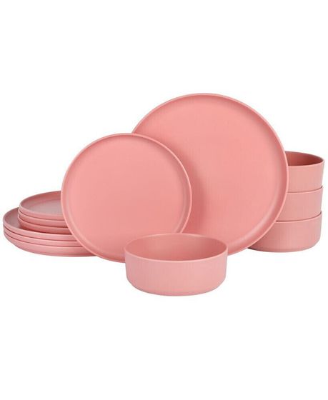 Canyon Crest Stackable Matte Melamine 12 Piece Set, Service for 4