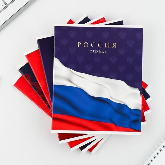 !09 Набор 4 штуки - Тетрадь А5, 48 л на скрепке МИКС «Шрифтовые яркие», обложка мелованный картон 230 гр., внутренний блок №1, в клетку 80 гр., белизна 96%