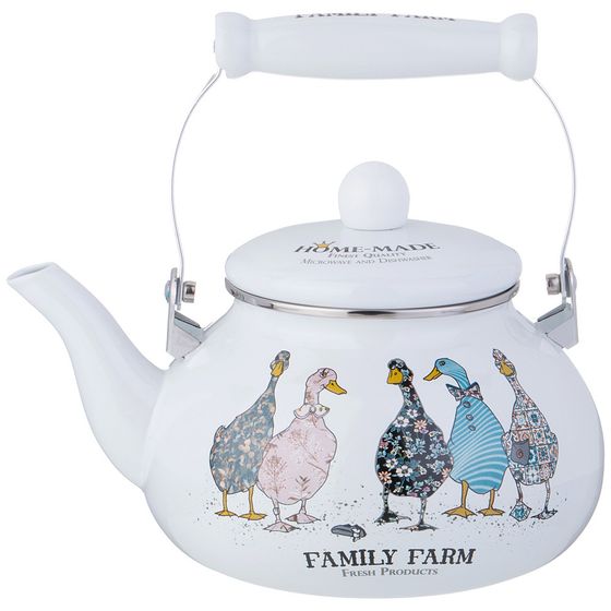 ЧАЙНИК AGNESS  ЭМАЛИРОВАННЫЙ СЕРИЯ &quot;FAMILY FARM&quot;, 2,5 Л