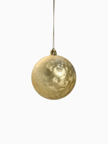 !09 Набор шаров 4 штуки пластик d-8 см.&quot;Туман&quot;,  цвет золотистый