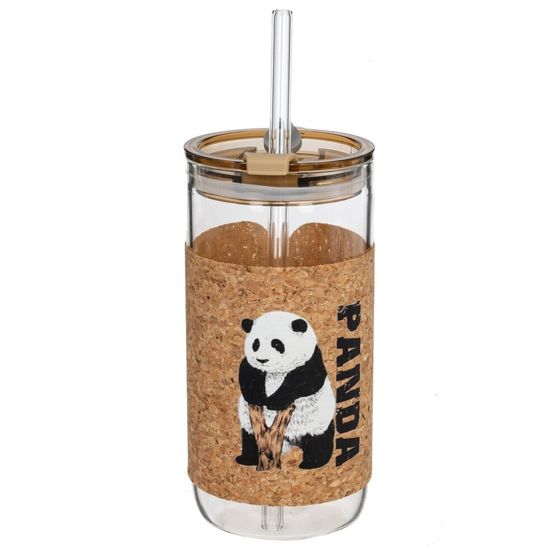 Бутылка с трубочкой, L7 W7 H14,3 см, 1 штука, дизайн микс