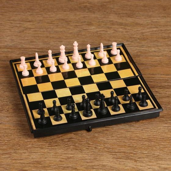 Настольная игра 3 в 1 &quot;Атели&quot;: шашки, шахматы, нарды, доска 19 х 19 см