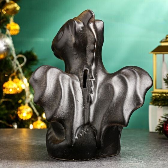 !09 Копилка &quot;Дракон Тоша&quot; черная в золоте, 20 см.