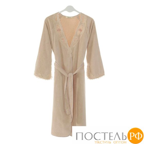 1013G10019179XL Халат женский Soft cotton DESTAN пудра XL