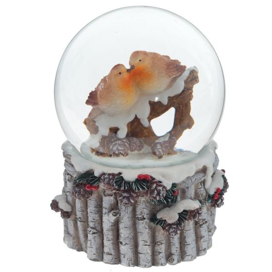 Фигурка декор в стекл шаре &quot;Птички&quot;, D6 см, L7 W7 H9 см, 2в.