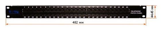 Патч-панель Lanmaster TWT-PP50TEL45 19&quot; 1U 50xRJ45 кат.3 UTP