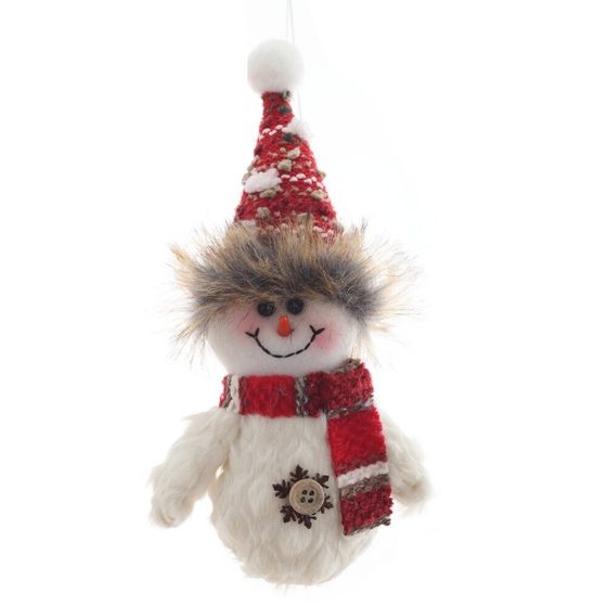 Снеговик подвесной, L10 W6 H19 см, 2в.