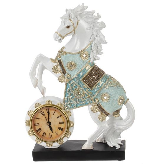 Фигурка декоративная &quot;Лошадь&quot; с часами (AAx1,н/п), L23 W7 H33 см