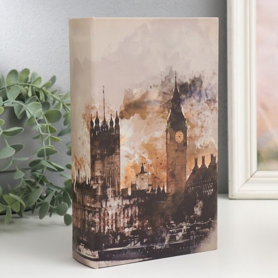 Шкатулка книга-сейф «Лондон», дерево, искусственная кожа, 21×13×5 см