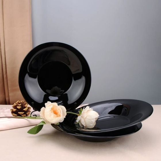 Тарелка глубокая Arya Home Globe, 6 шт, цвет чёрный