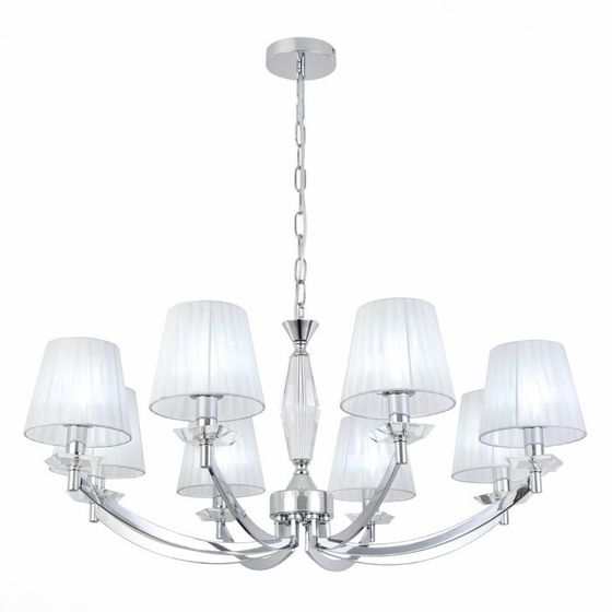 Светильник подвесной St Luce. SL1756.103.08. Bello. 8х40 Вт, E14, 90х90х35 см, цвет хром