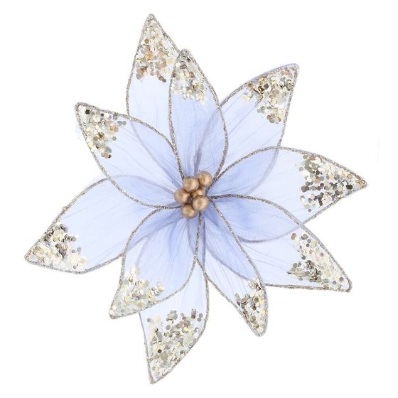 Цветок искусственный &quot;Пуансеттия&quot; (на клипсе), L23 W23 H10 см