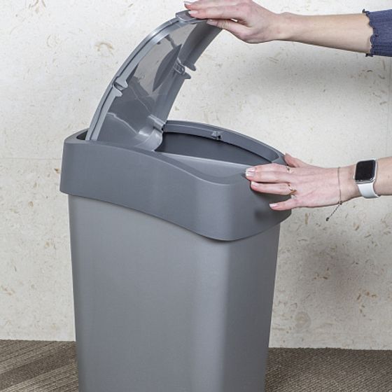 Контейнер для мусора FLIP BIN 10л серебристый/графит