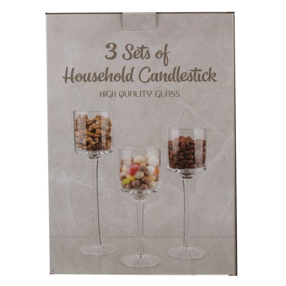 Набор из 3-х подсвечников, L23 W12 H32,5 см