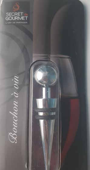 !09 Набор винный 2 предмета: Пробка для бутылки металл + Каплеуловитель нержавеющая сталь