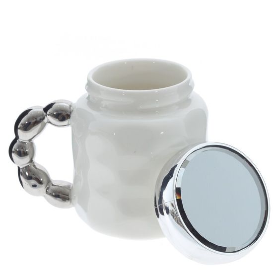 Кружка с крышкой, L6,8 W6,8 H10,8 см, цвет микс