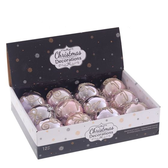 Набор из 12шт Украшение новогоднее &quot;Шар&quot;, D 8 см, L35 W27 H8,5 см