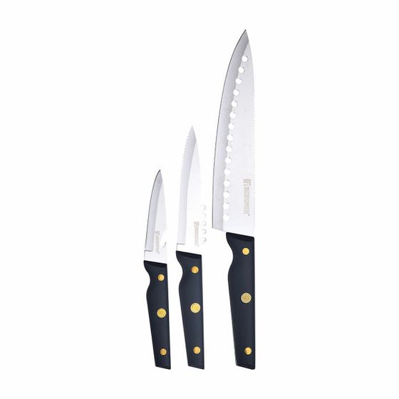 Bergner Pro Reeco BG41026DBL Набор ножей из нескользящей стали ABS, 3 предмета