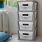 Комод INFINITY KNOCK DOWN 4x11л серый/белый перфорированный