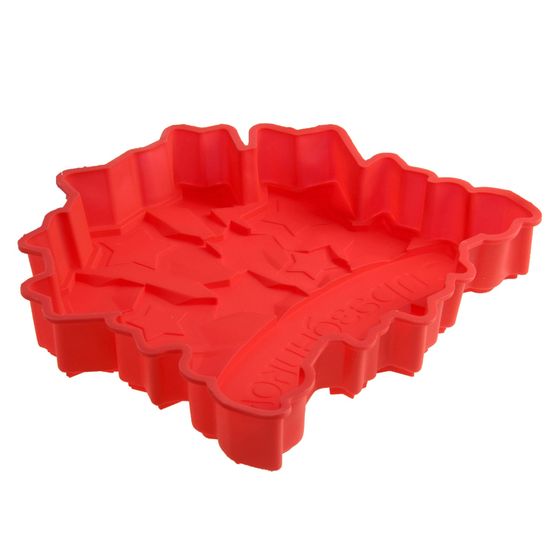 !09 Форма для выпечки &quot;С Праздником&quot;, цвет красный, 23 х 23 см, глубина 4,5 см.