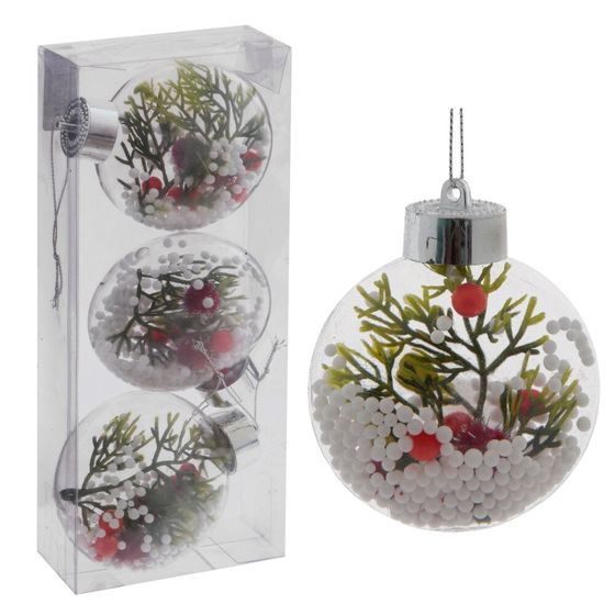 Набор из 3шт Украшение новогоднее, D 8 см, L9,5 W4 H23,5 см