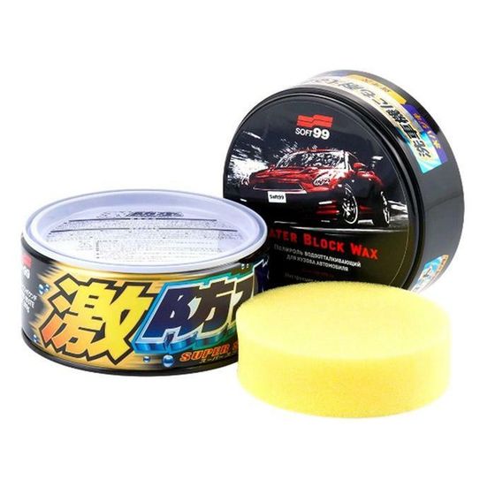 Полироль для кузова защитный Soft99 Water Block Wax для тёмных авто, 300 гр