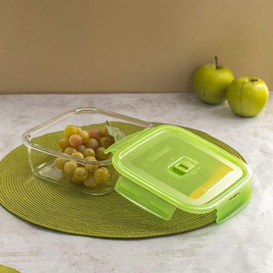 Контейнер ПЮРБОКС АКТИВ НЕОН ЗЕЛЕНЫЙ 1220мл квадратный