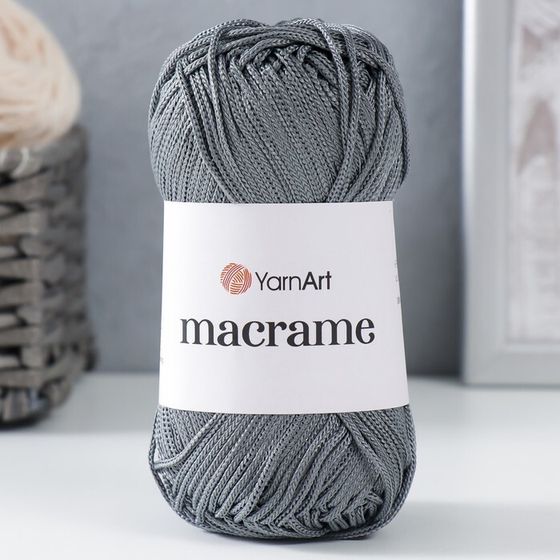 Пряжа &quot;Macrame Макраме&quot; 100% полиэстер 130м/90гр (159 стальной)