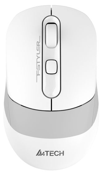 Мышь A4Tech Fstyler FB10C белый/серый оптическая беспров. BT/Radio (2400dpi) (FB10C GRAYISH WHITE)