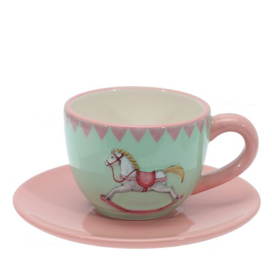 Набор чашка с блюдцем &quot;Лошадка&quot;, 250 мл, L15 W15 H8 см