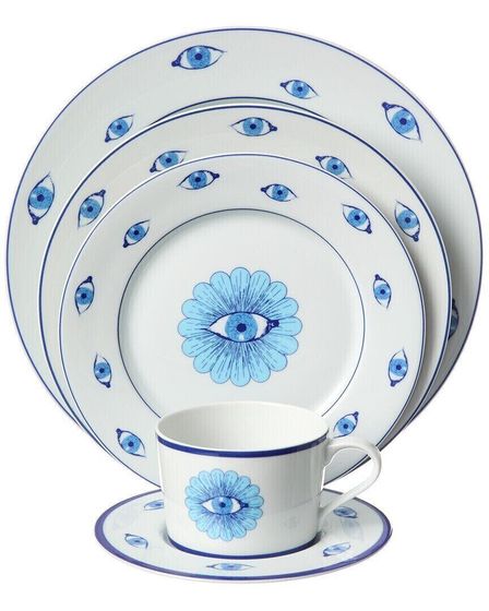 Jonathan Adler Kit Druggist 5Pc Dinner Set Blue