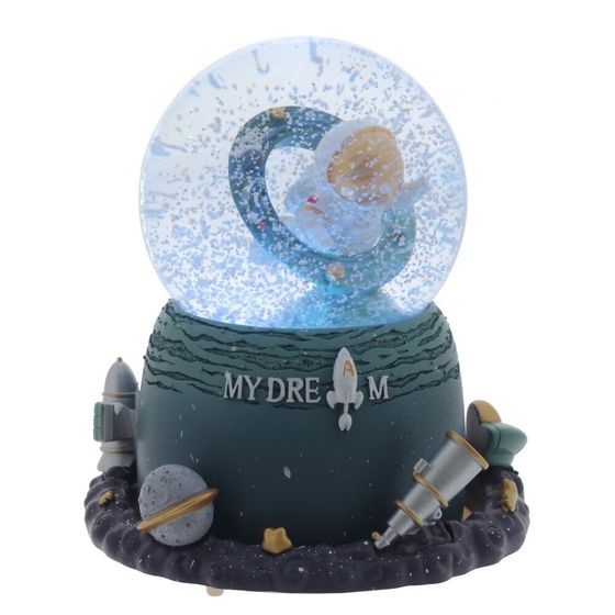 Фигурка декор &quot;Космонавт&quot; в стекл шаре (муз, подсвет, вьюга, движ, 3xAAA н/п), D10, Д15 Ш15 В16,5 см