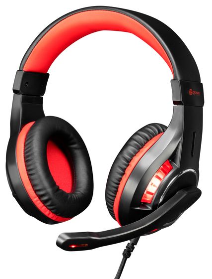 Наушники с микрофоном Oklick HS-L610G SAMURAI черный/красный 2.2м мониторные USB оголовье (1460161)