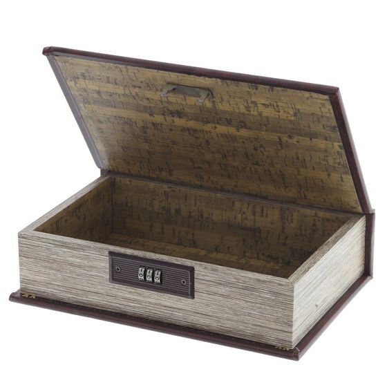 Шкатулка-книга с кодовым замком, L17,5 W7 H27 см