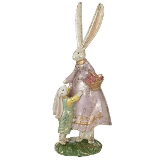 Фигурка декоративная &quot;Зайчиха с зайчонком&quot;, L11,5 W9 H24,5 см