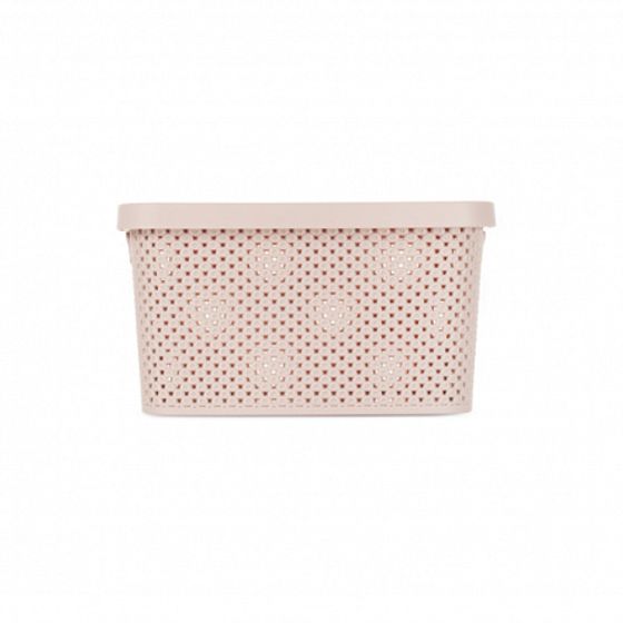 Ящик для хранения DIAMOND розовый 7л с крышкой