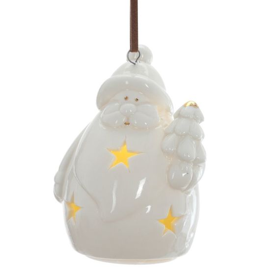 Фигурка декоративная подвесная "Дед Мороз" с подсветкой (2хLR44), L5 W4 H7 см
