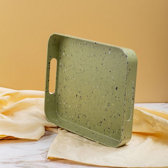 Поднос прямоугольный STONE зеленый 33х26см