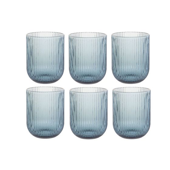 Набор стаканов DKD Home Decor Синий Стеклянный 240 ml (6 штук)